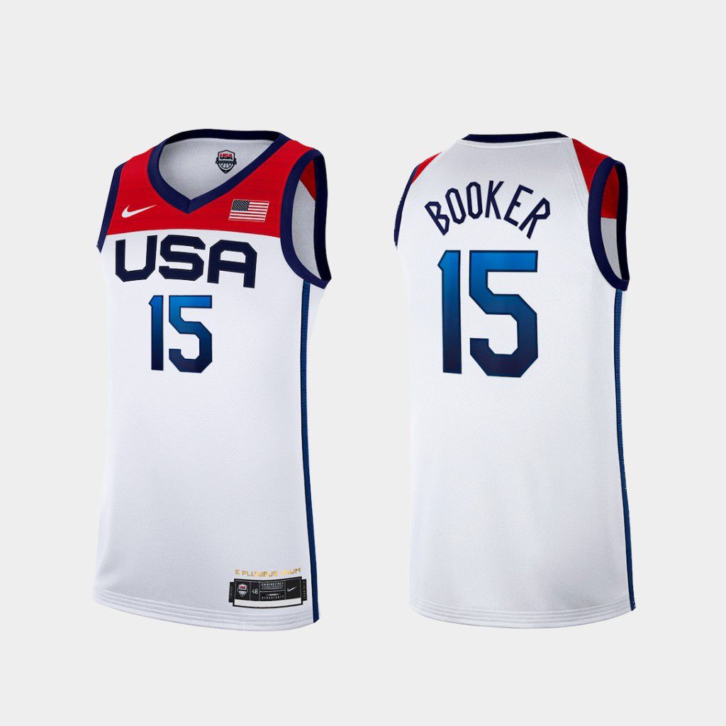 2021 Olympic USA 15 Booker White Nike NBA Jerseys